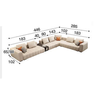 Modular Sectional Leather Sleeper Sofa