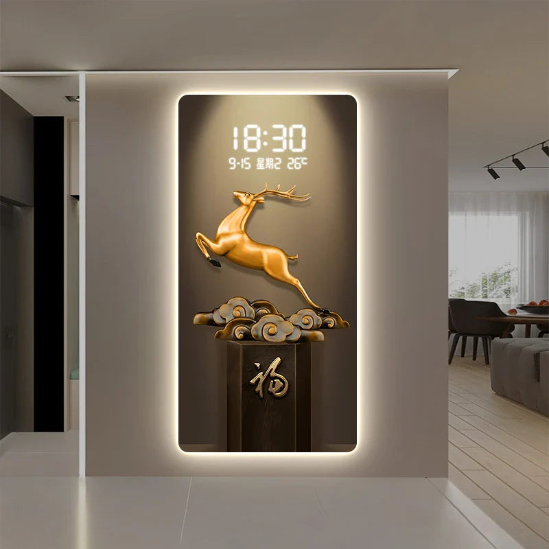 Deer Scenary Digital Wall Clock - GraffitiWallArt