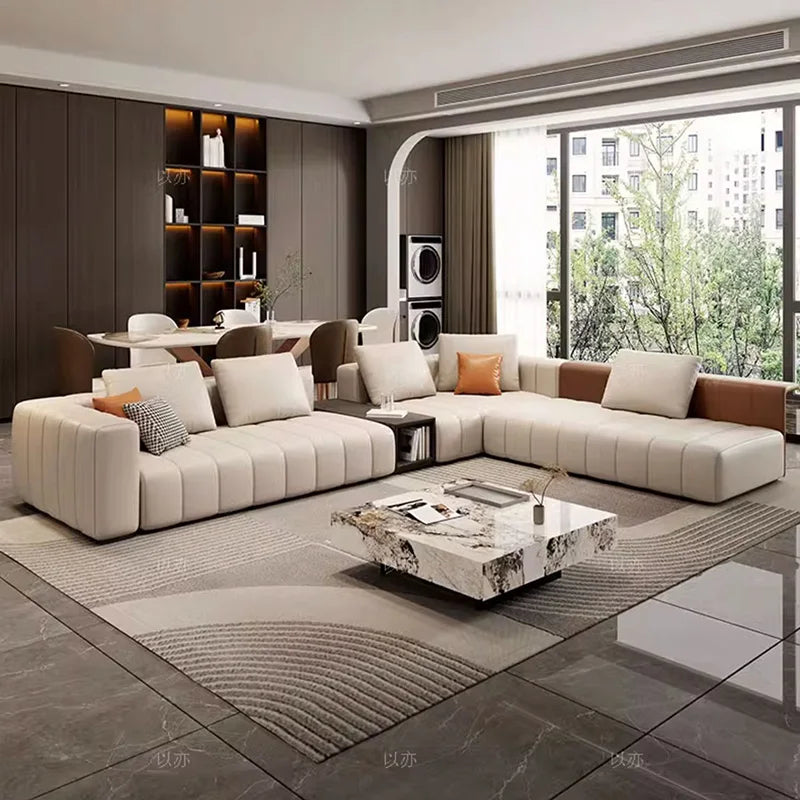 Modular Sectional Leather Sleeper Sofa