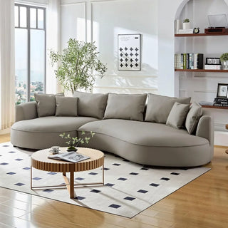 Curved Sectional Boucle Sofa Couch