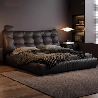 Elegant Genuine Leather Comfort Bed Set