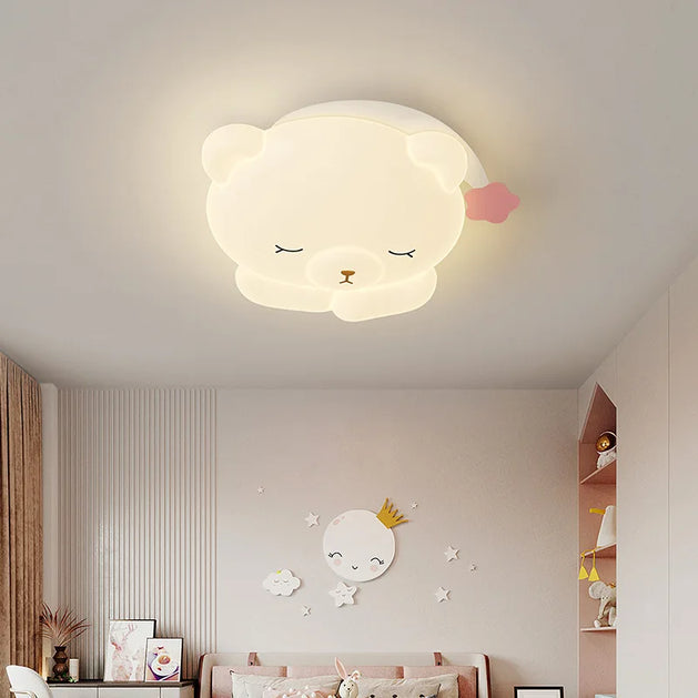 Bear Sleeping in Moon Cap Ceiling Light for Kids Room - GraffitiWallArt