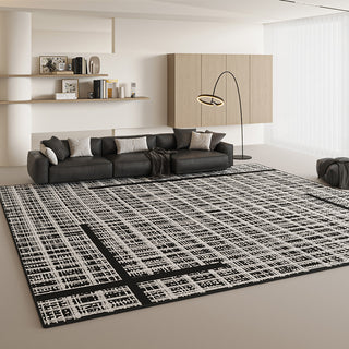 Black & White Mesh Plus Net Rug: Modern Sophistication