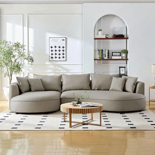 Curved Sectional Boucle Sofa Couch