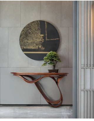 Simple Real Antique Oak Solid Wood Console Table