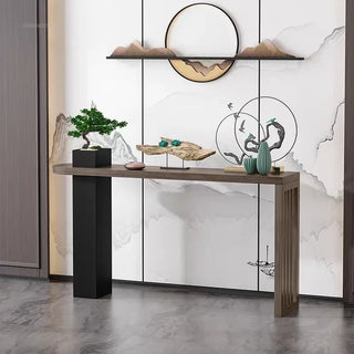 Long Narrow Solid Wood Console Table for Hallways