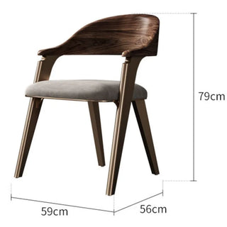 Silla de comedor de madera maciza de nogal negro