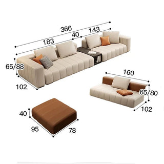 Canapé-lit modulaire sectionnel en cuir