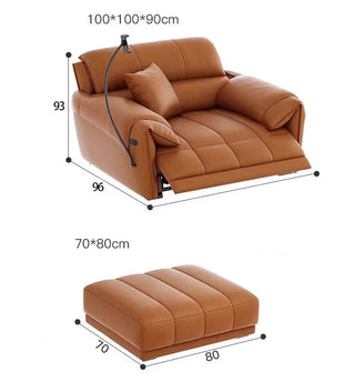 Loveseat Italian Genuine Leather Recliner Sofa