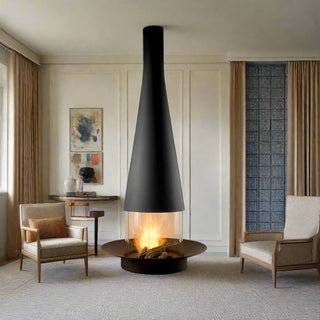 Firewood Atomised Suspension Hanging Gas Fireplace for Villas and Mansions