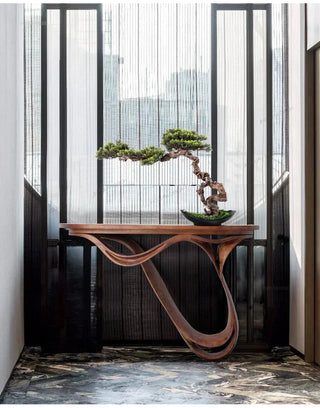 Simple Real Antique Oak Solid Wood Console Table