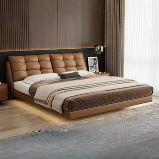 Cowhide Leather Cama Bed Frame