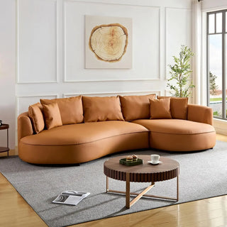 Curved Sectional Boucle Sofa Couch