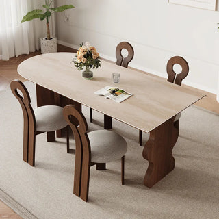 Ensemble de table à manger en bois massif et dalle Comedor – Solidité et élégance