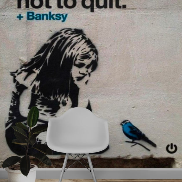 Banksy Learn to Rest not Quit Wallpaper Mural