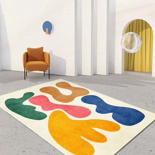 Tapis abstrait moderne en laine d'agneau : l'art rencontre le luxe