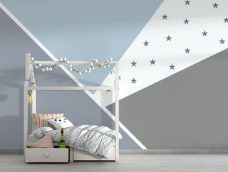 Abstract Blue Stars - Kids Nursery Wallpaper Mural-GraffitiWallArt