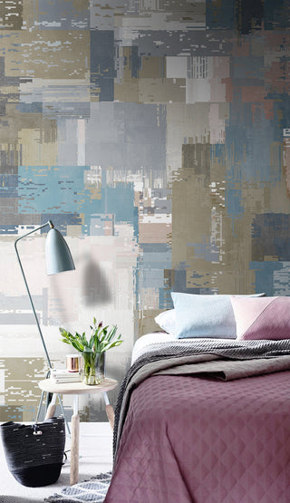 Abstract Brush the Squares Wallpaper Mural-GraffitiWallArt