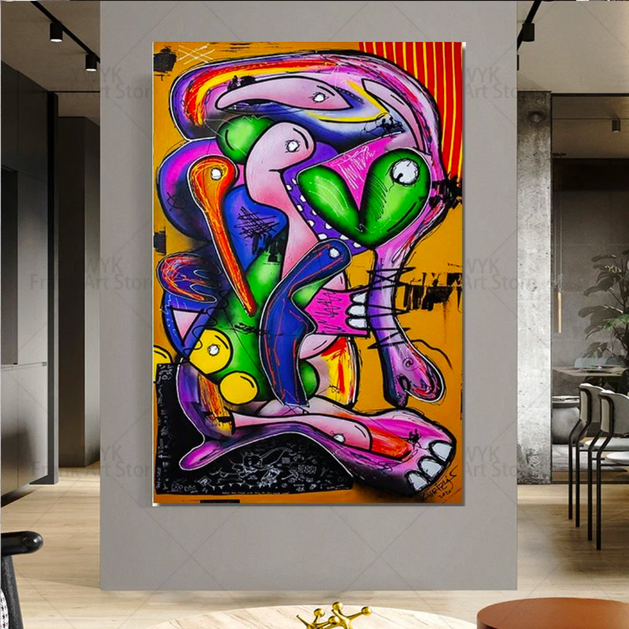 Abstract Canvas Wall Art: Vibrant Décor for You Space-GraffitiWallArt