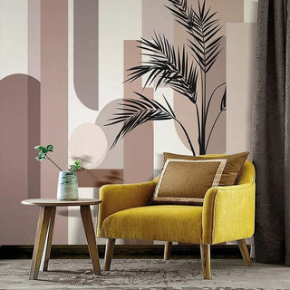 Abstract Leaves Wallpaper Mural: Transform Your Space-GraffitiWallArt