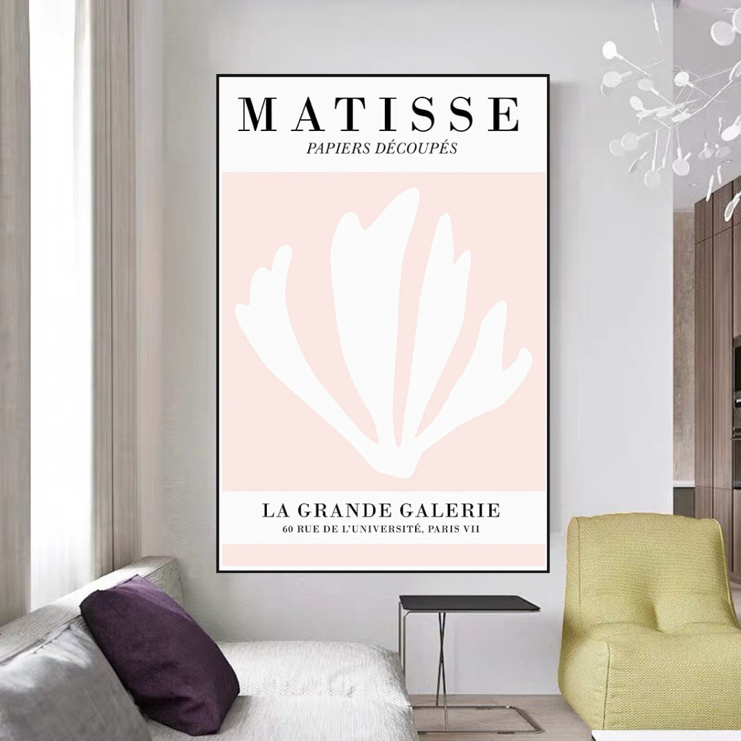 Abstract Matisse Girl Body Coral Geometry Nordic Posters Canvas Wall Art-GraffitiWallArt