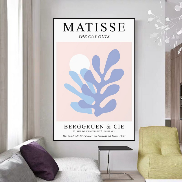 Abstract Matisse Girl Body Coral Geometry Nordic Posters Canvas Wall Art-GraffitiWallArt