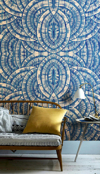 Abstract Patterns of Blue Bohemian Wallpaper Mural-GraffitiWallArt