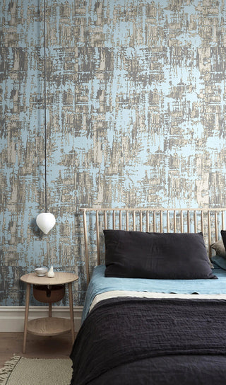 Abstract Rustic Blues Wallpaper Mural-GraffitiWallArt