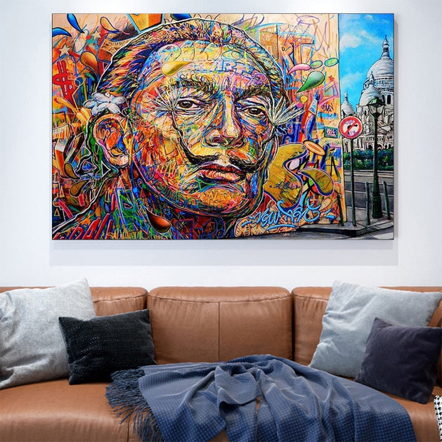 Abstract Salvador Dali Canvas Wall Art-GraffitiWallArt