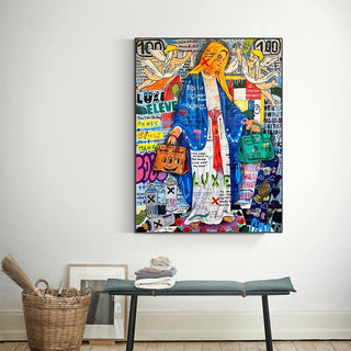 Abstract Van Virgin Mary Canvas Wall Art-GraffitiWallArt