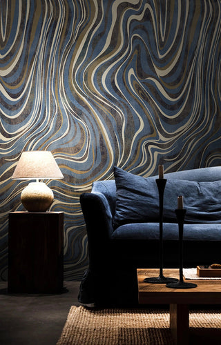 Abstract Wave Swirl Wallpaper Mural-GraffitiWallArt