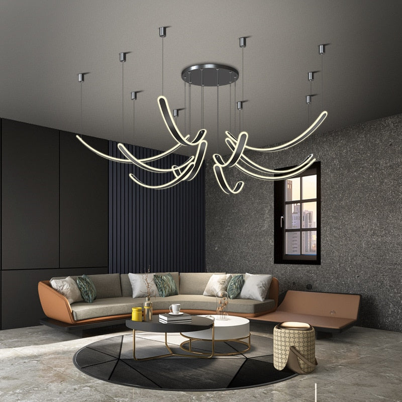 Acrylic Belts Chandelier: Sleek and Stylish Lighting-GraffitiWallArt