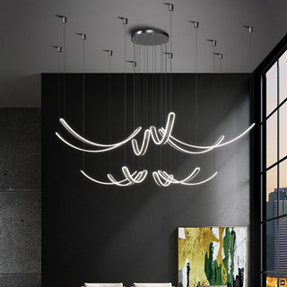 Acrylic Belts Chandelier: Sleek and Stylish Lighting-GraffitiWallArt