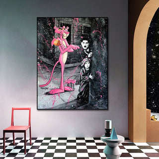 Adorable Pink Panther - Artful Wall Decor-GraffitiWallArt