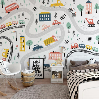 Adventurous Car Track Journey Wall-GraffitiWallArt