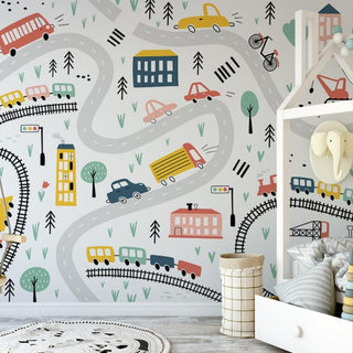 Adventurous Car Track Journey Wall-GraffitiWallArt