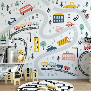 Adventurous Car Track Journey Wall-GraffitiWallArt