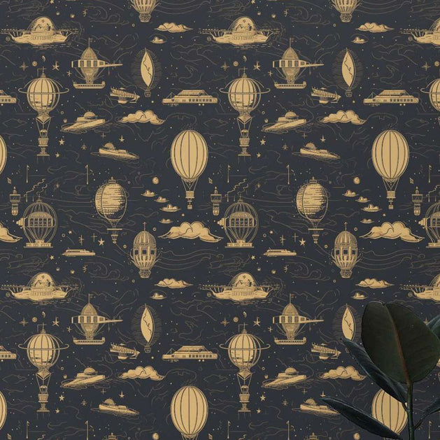 Air Balloons Pattern Wallpaper Mural for kids Room-GraffitiWallArt