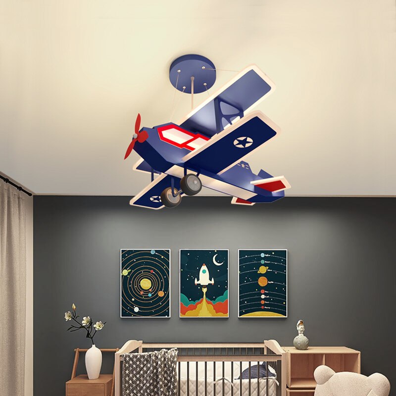 Airplane LED Hanging Light for Kids Room-GraffitiWallArt