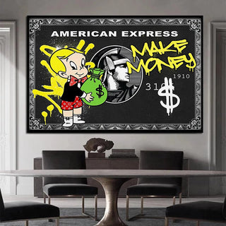 Alec Graffiti Monopoly Make Money Canvas Wall Art-GraffitiWallArt