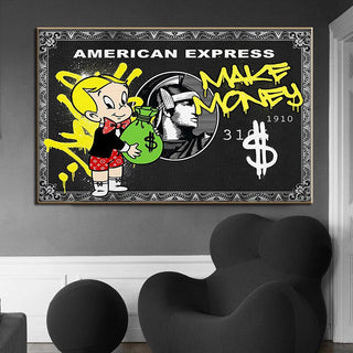 Alec Graffiti Monopoly Make Money Canvas Wall Art-GraffitiWallArt