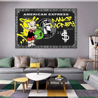 Alec Graffiti Monopoly Make Money Canvas Wall Art-GraffitiWallArt