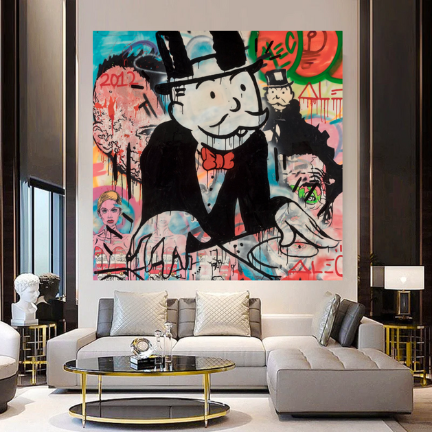 Alec Monopoly DJ Music Canvas Wall Art-GraffitiWallArt