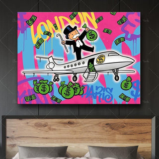 Alec Monopoly Flying to London Wall Art-GraffitiWallArt