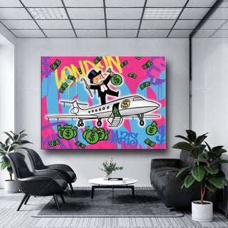 Alec Monopoly Flying to London Wall Art-GraffitiWallArt