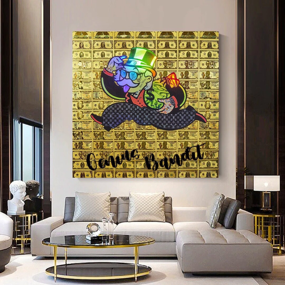 Alec Monopoly Genius Bandit Canvas Wall Art-GraffitiWallArt