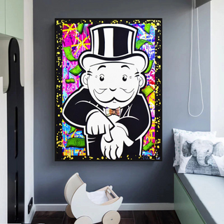 Alec Monopoly Give Me Money Canvas Wall Art-GraffitiWallArt