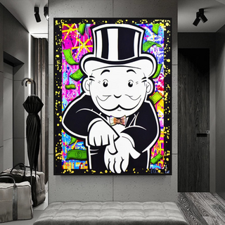 Alec Monopoly Give Me Money Canvas Wall Art-GraffitiWallArt