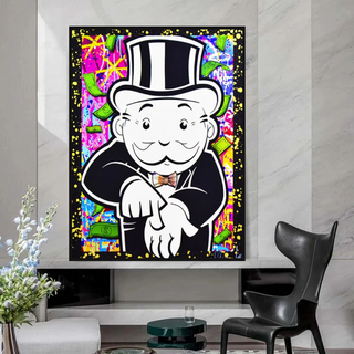 Alec Monopoly Give Me Money Canvas Wall Art-GraffitiWallArt