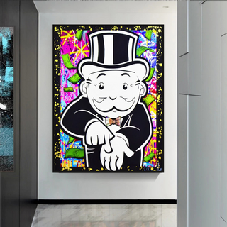 Alec Monopoly Give Me Money Canvas Wall Art-GraffitiWallArt